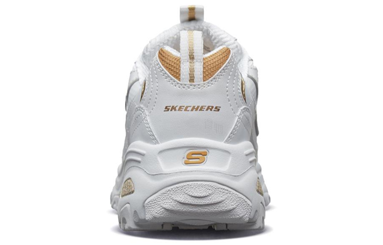 Женские кроссовки Skechers D'Lites 1.0 (бело-золотые) — фото 4