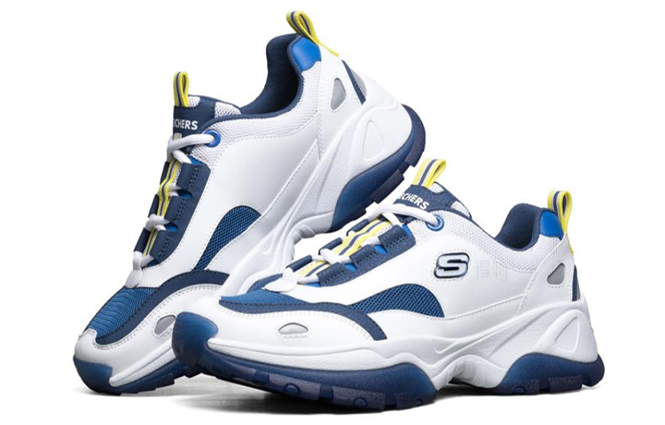 Мужские кроссовки Skechers Kozmiks (синий / белый / желтый) — Синий / белый / жёлтый — фото 3