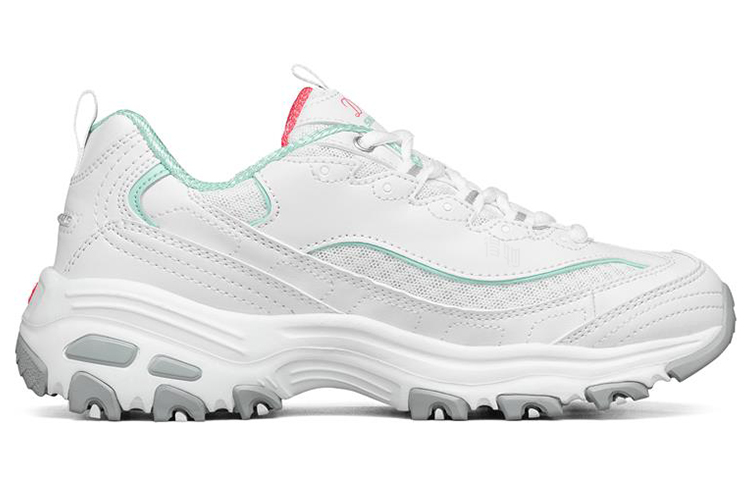 Женские кроссовки Skechers D'LITES 1.0 (бело-светло-синие) — Белый / светло-синий — фото 2