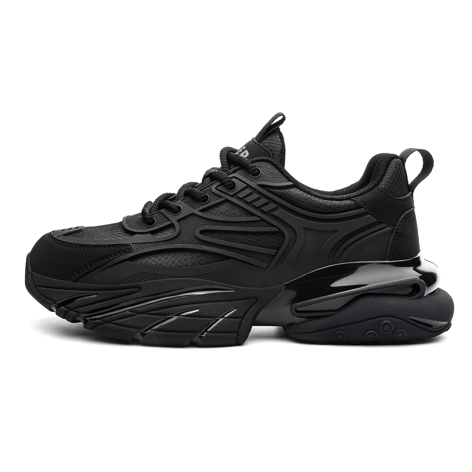JEEP SPIRIT Black Myth Cushioning Slip Resistant Abrasion Resistant Lightweight Height Increasing Low top