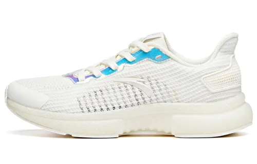 Anta Fabric Cushioning Slip Resistant Low top Running Shoes Women's White Blue