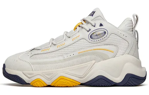 Anta Big Shark Slip Resistant Abrasion Resistant Low top Chunky Sneakers Men's Gray Yellow Purple