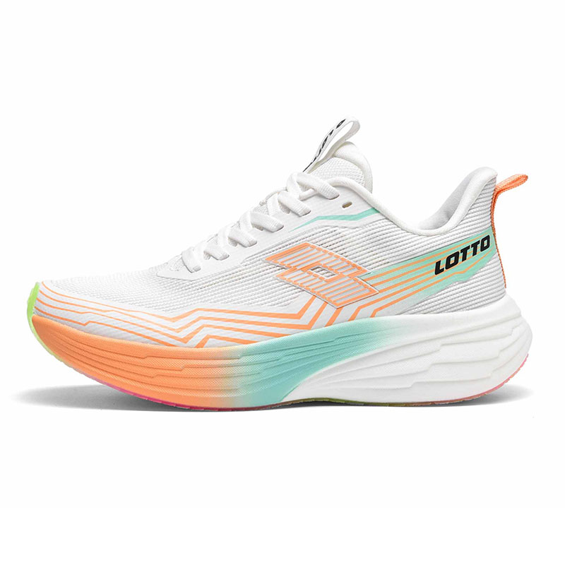 LOTTO Slip Resistant Abrasion Resistant Low top Carbon Plate Training Running Shoes Women’s White/Peach Green