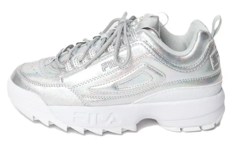 FILA Disruptor 2 Premium Cushioning, Wear Resistant Low top Running Shoes Women's Silver Gray