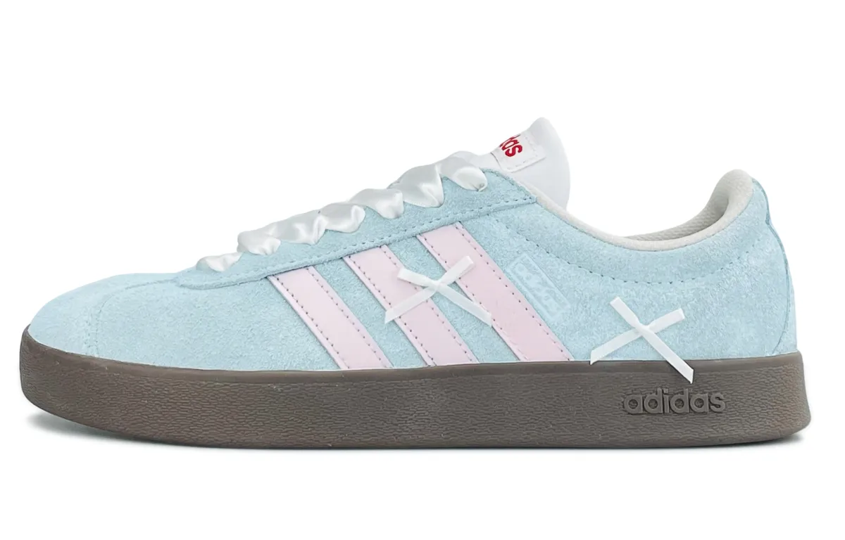 Adidas VL COURT 2.0 Abrasion Resistant Abrasion Resistant Low top Skateboard Shoes Unisex Blue Pink