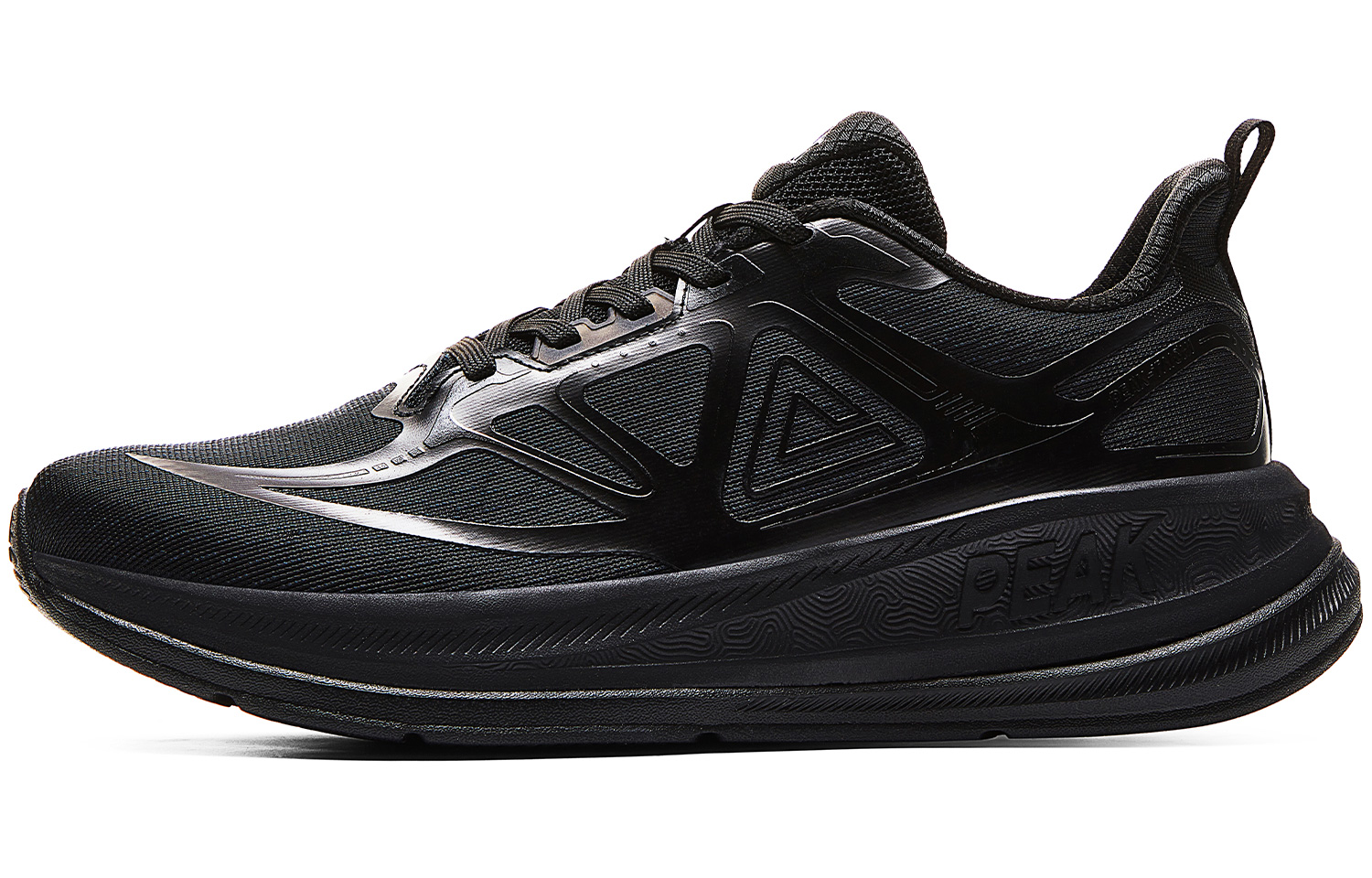 PEAK 24 Hours1.0 Cushioning Breathable Lightweight Rebound Low top Running Shoes Men’s All Black