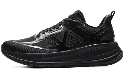 PEAK 24 Hours1.0 Cushioning Breathable Lightweight Rebound Low top Running Shoes Men's All Black