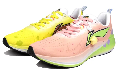 Li Ning Red Hare 7 Cushioning Slip Resistant Abrasion Resistant Low top Running Shoes Men's Yellow Pink Mismatched