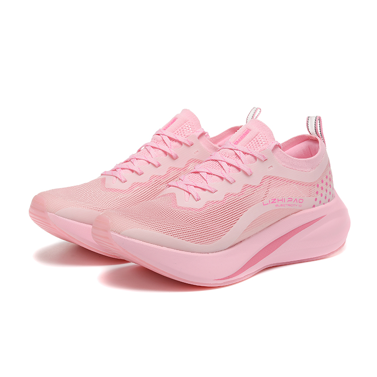 LIZHIPAO Abrasion Resistant Breathable Slip Resistant Low top Marathon Running Shoes Unisex Pink