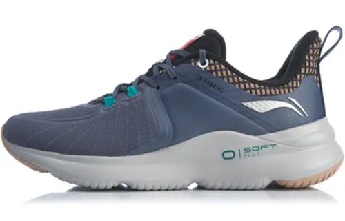 Li Ning SOFT PLUS Trendy Non slip Lightweight Low top Running Shoes Unisex Dark Blue