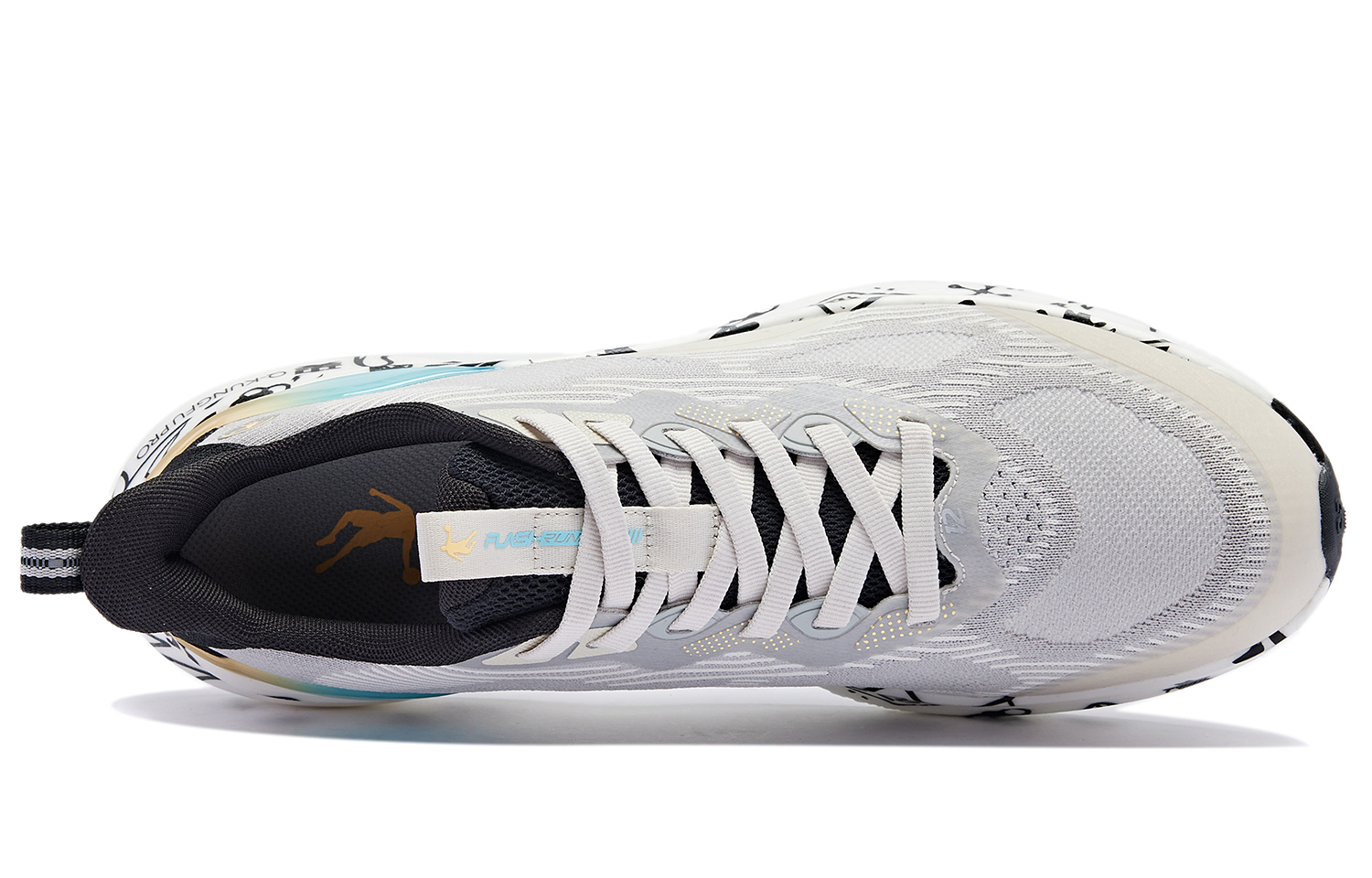 QIAODAN Winding 12 Sports Cushioning, Wear Resistant Low top Running Shoes Men’s White Blue