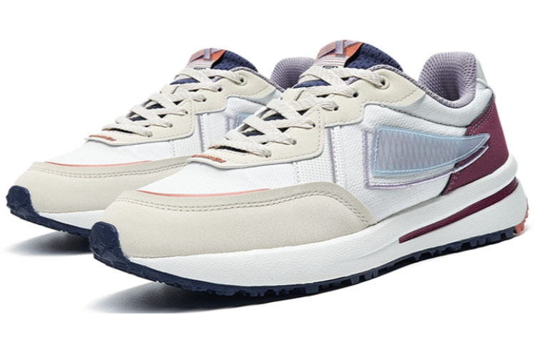 XTEP Shock Absorbers Slip Resistant Breathable Low top Running Shoes Women’s Beige Red