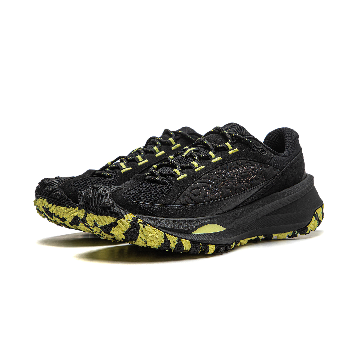 Li Ning Abrasion Resistant Low top Running Shoes Unisex Black