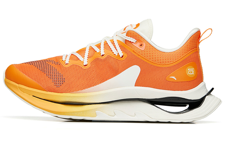 Anta Running Collection Slip Resistant Abrasion Resistant Low top Running Shoes Men's Sunset Orange