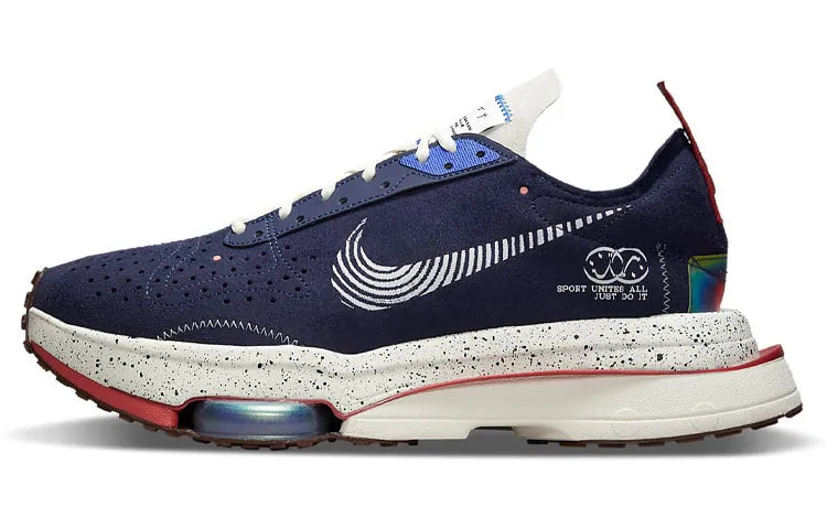 Nike Air Zoom Type Comfortable Cushioning Slip Resistant Abrasion Resistant Coverage Low top Casual Shoes Men's Blue