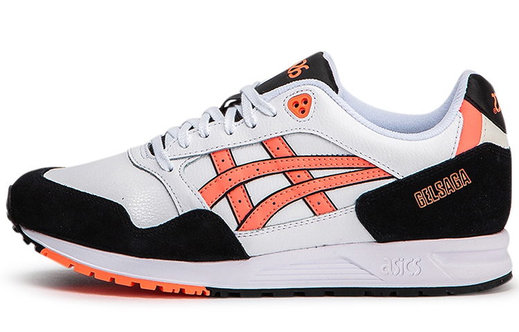 Asics Gel Saga Low top Running Shoes Unisex White Black Orange Multicolor