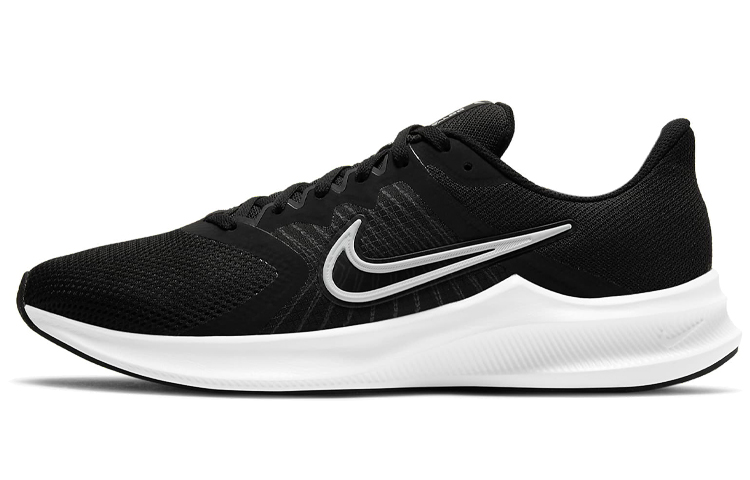 Nike Downshifter 11 comfortable non-slip wear-resistant breathable low-top casual running shoes men's black and white