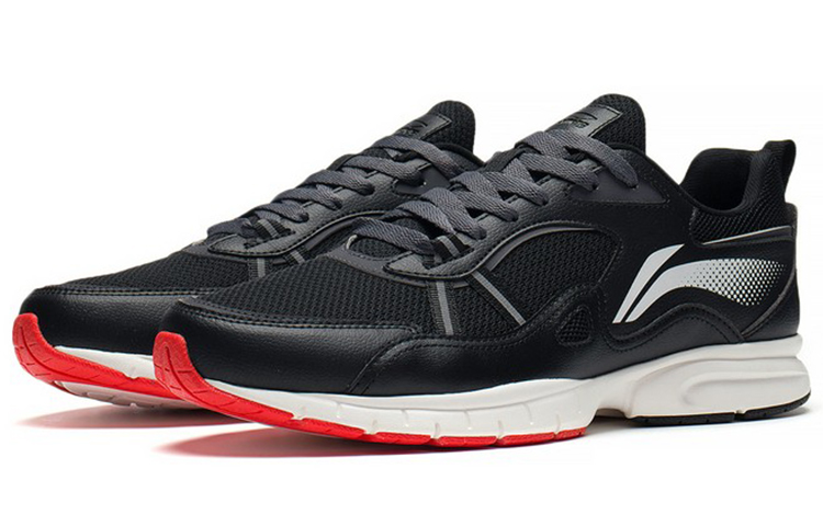 Li Ning Comfortable Textile, Leather Cushioning Slip Resistant Abrasion Resistant Breathable Lightweight Low top