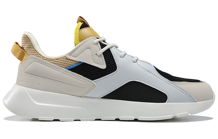 PEAK Fabric Cushioning Breathable Abrasion Resistant Slip Resistant Low top Running Shoes Men’s Light Gray Brown