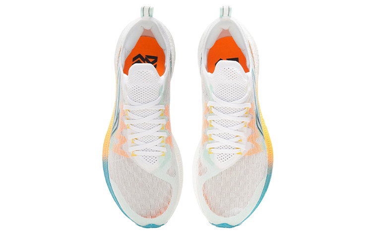 Li Ning Feidian Discovery Cushioning Lightweight Rebound Low top Running Shoes Men’s White Blue Yellow