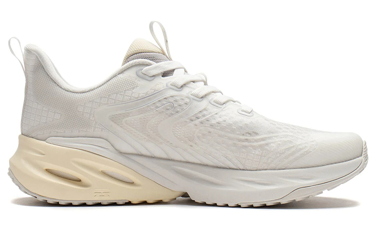 Li Ning Comfortable Cushioning Slip Resistant Abrasion Resistant Breathable Low top Running Shoes Men’s White Gray