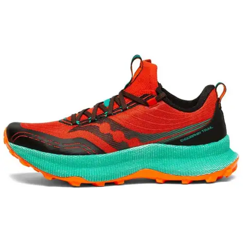 Saucony Endorphin Trail Comfortable Slip Resistant Abrasion Resistant Low top Shoe Men's Orange Green