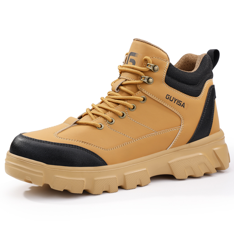 LANOUDUN Abrasion Resistant Impact Resistant High top Outdoor Shoes Men’s Yellow
