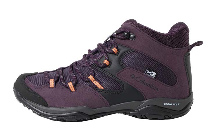 Columbia SABRE V MID OUTDRY WIDE Comfortable Slip Resistant Mid top Outdoor Shoes Women's Purple