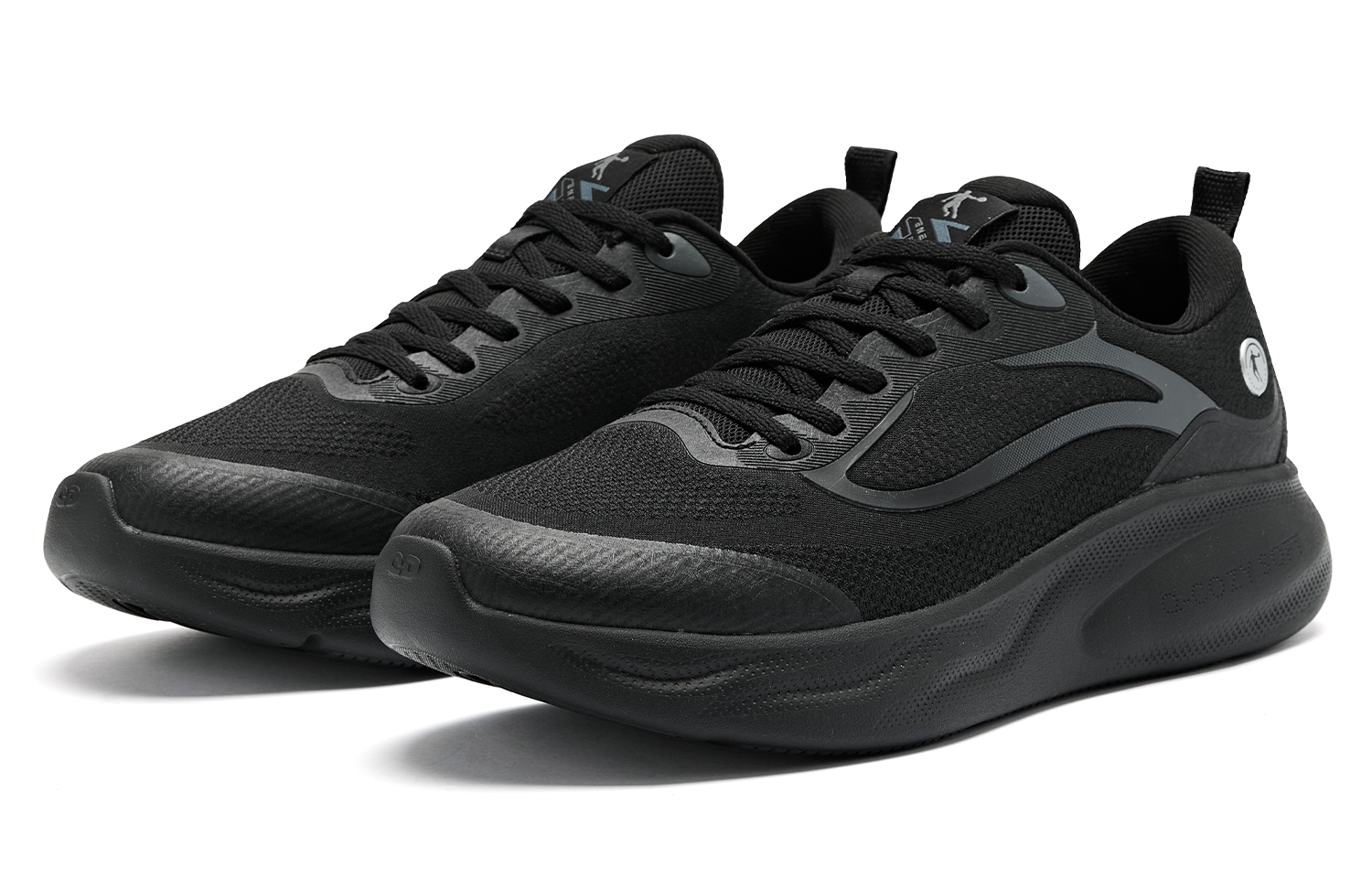 QIAODAN Lite Ling Collection Slip Resistant Cushioning, Wear Resistant Low top Running Shoes Men’s Black