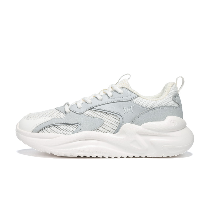 361° Abrasion Resistant, Breathable, Lightweight Low top Casual Running Shoes Women’s Feather White Photon Gray