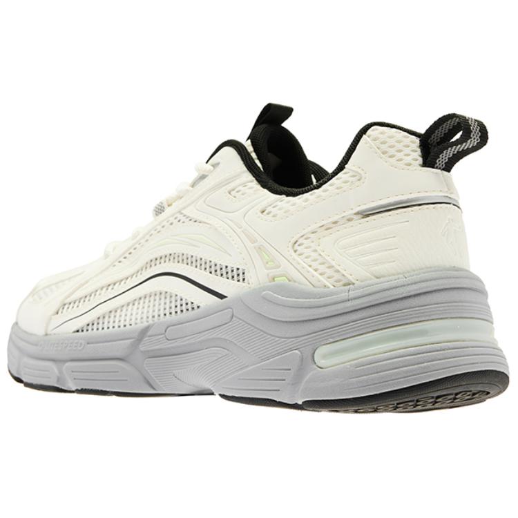 QIAODAN Comfortable And Breathable Cushioning, Wear Resistant Low top Running Shoes Men’s Gray White