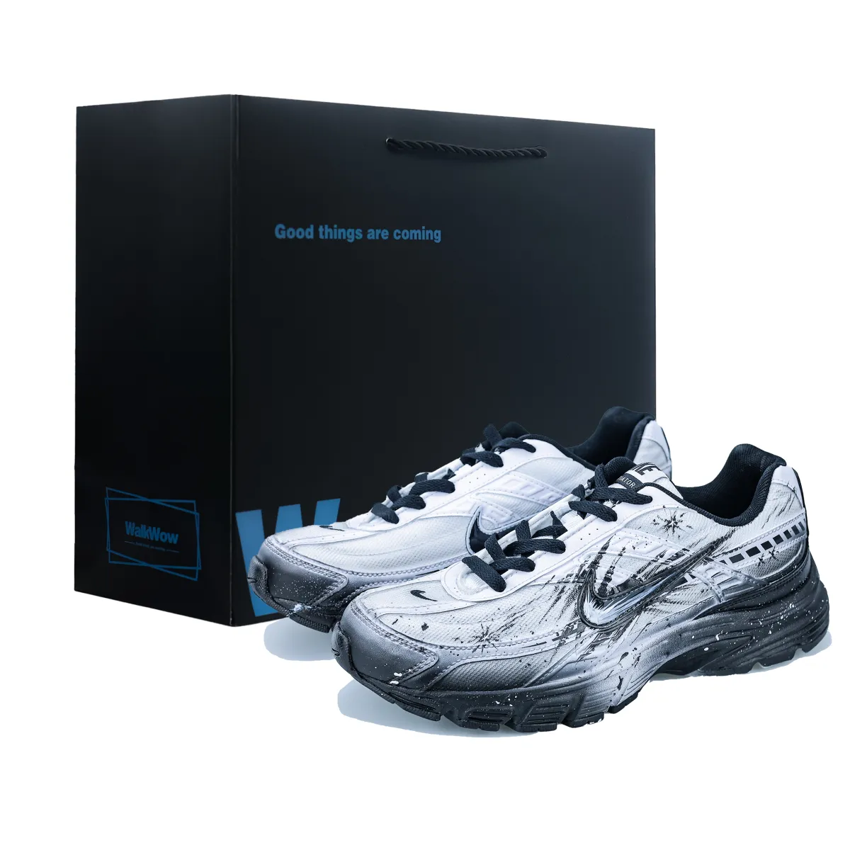 Nike Initiator Cushioning Breathable Support Low top Outdoor Shoes Unisex Silver White Black