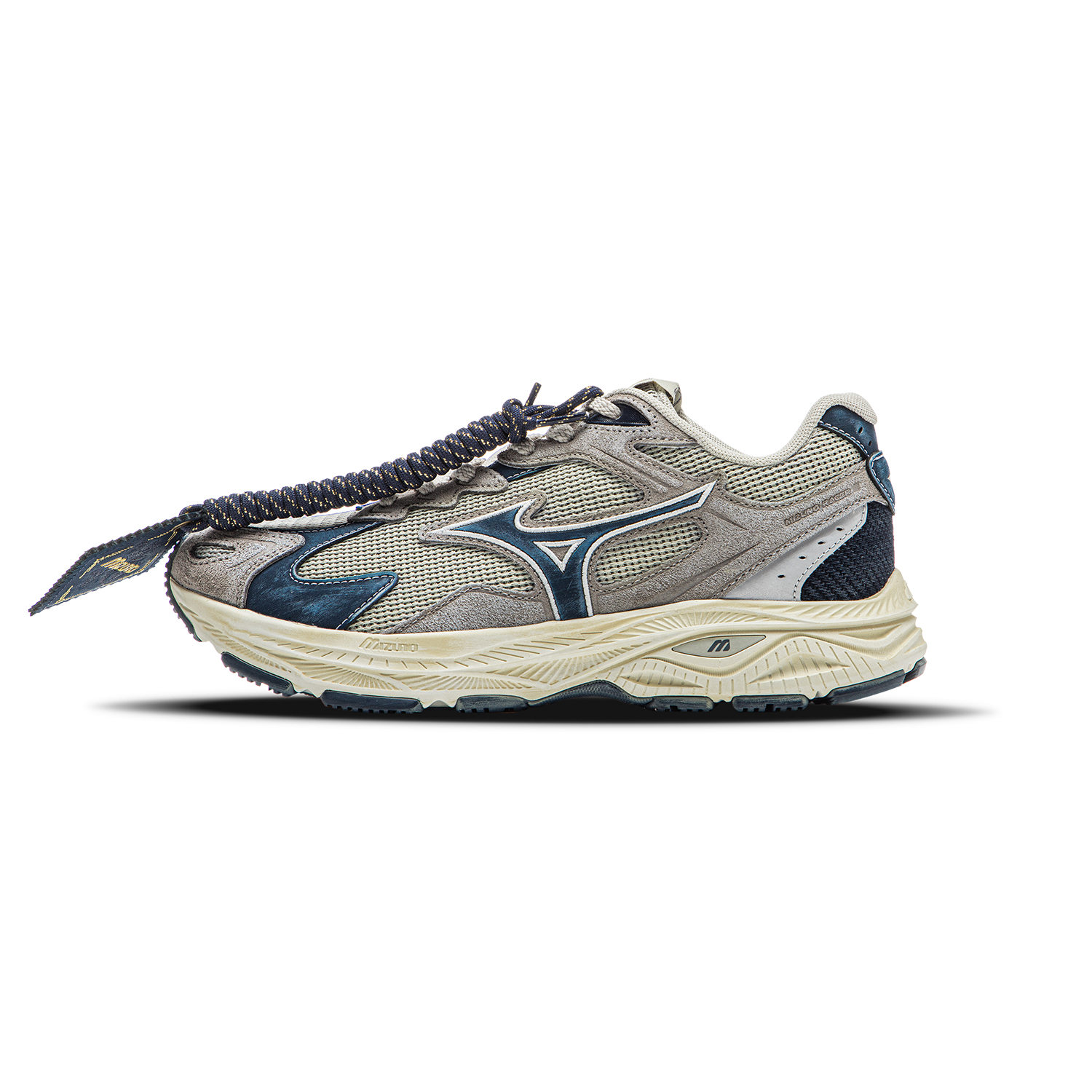 Mizuno Racer S Abrasion Resistant Low top Running Shoes Unisex Gray Blue CNY Box, Distressed