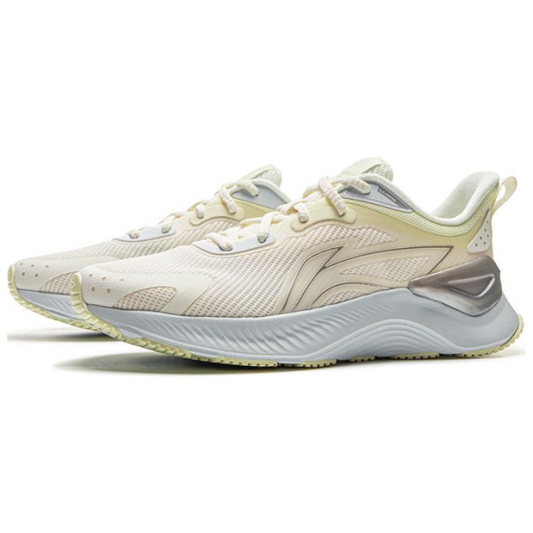 Li Ning Cushioning Abrasion Resistant Rebound Low top Casual Running Shoes Women’s Ivory