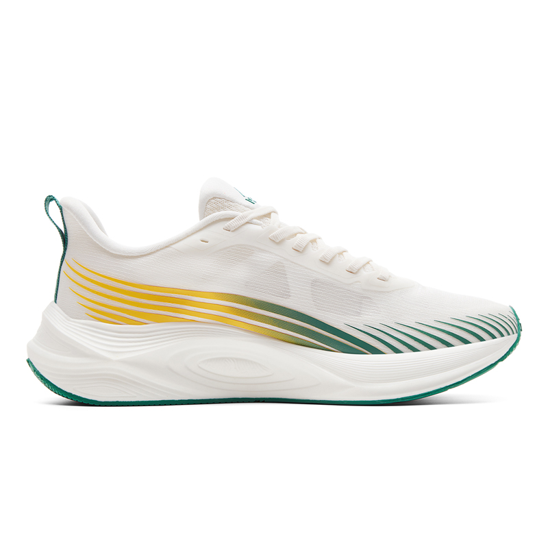 PEAK Cushioning Slip Resistant Abrasion Resistant Low top Training Running Shoes Men’s White Yellow Green