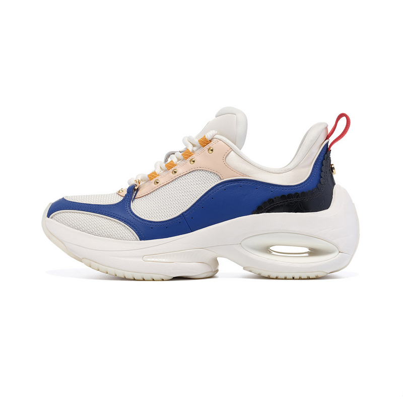 LI NING 1990 Classic Collection Cushioning, Wear Resistant Low top Casual Running Shoes Women’s White Blue Pink