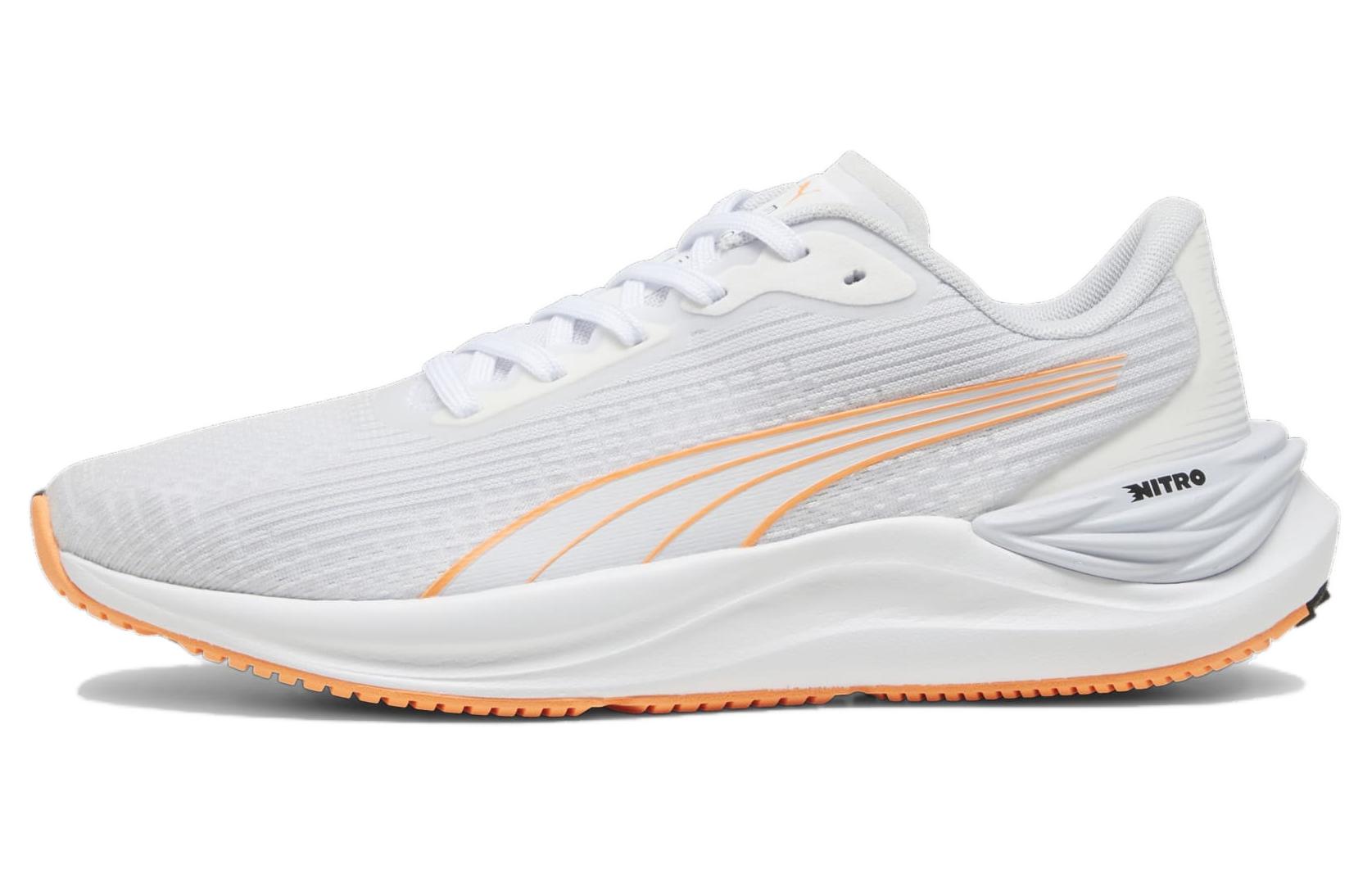 PUMA Electrify Nitro 3 Slip Resistant Low top Running Shoes Women's White Gray Orange
