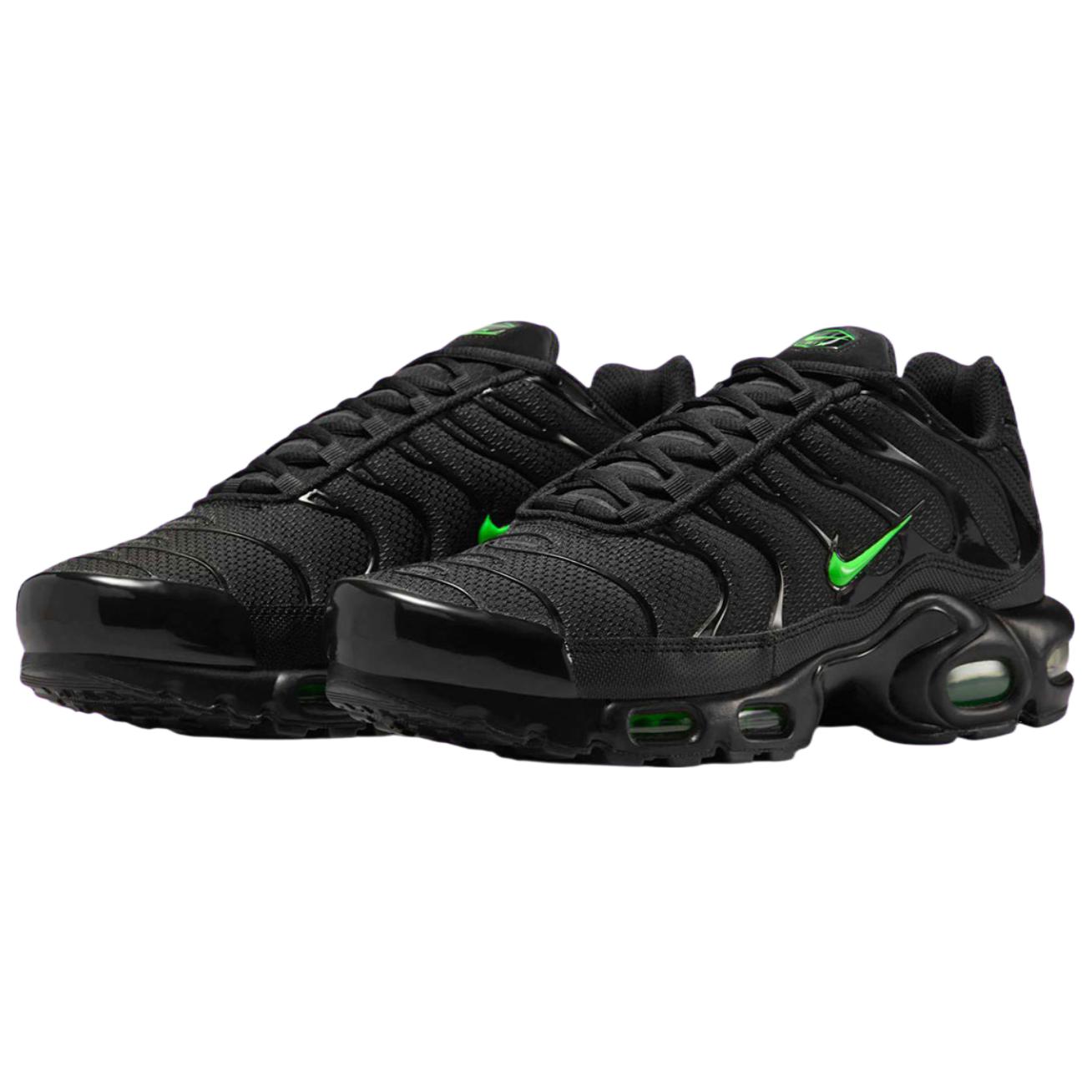 Nike Air Max Plus Abrasion Resistant Low top Training Casual Running Shoes Men’s Black Green