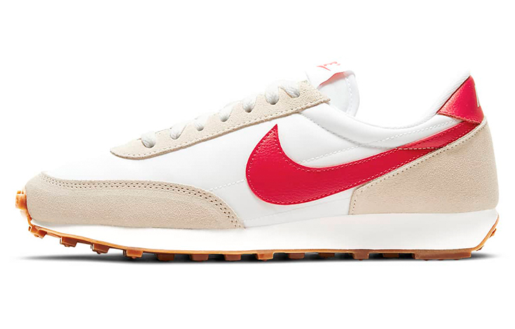 Nike Daybreak comfortable waffle suede fabric shock-absorbing non-slip wear-resistant low-top marathon running shoes women's beige red
