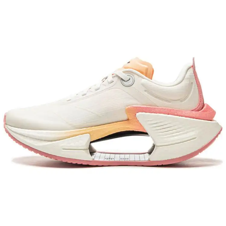 Li Ning Shadow 3 Essential Fabric Cushioning Support Rebound Low top Running Shoes Women's Beige Pink