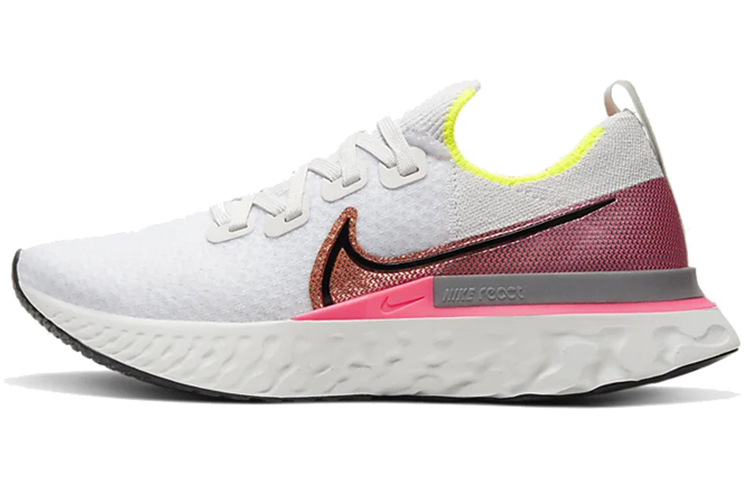 Nike React Infinity Run Flyknit 1 cushioned foam sporty and comfortable fashion braid fabric non-slip and lightweight low top air cushion casual running shoes women platinum powder