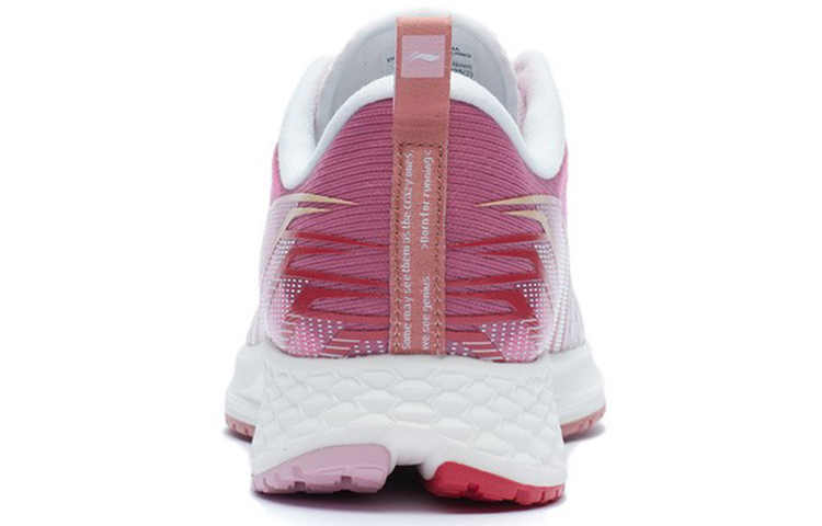 Li Ning Fabric Slip Resistant And Breathable Low top Running Shoes Women's White Red