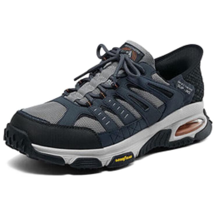 Skechers Fabric Breathable And Lightweight Low top Trail Running Shoes Men’s Black Blue