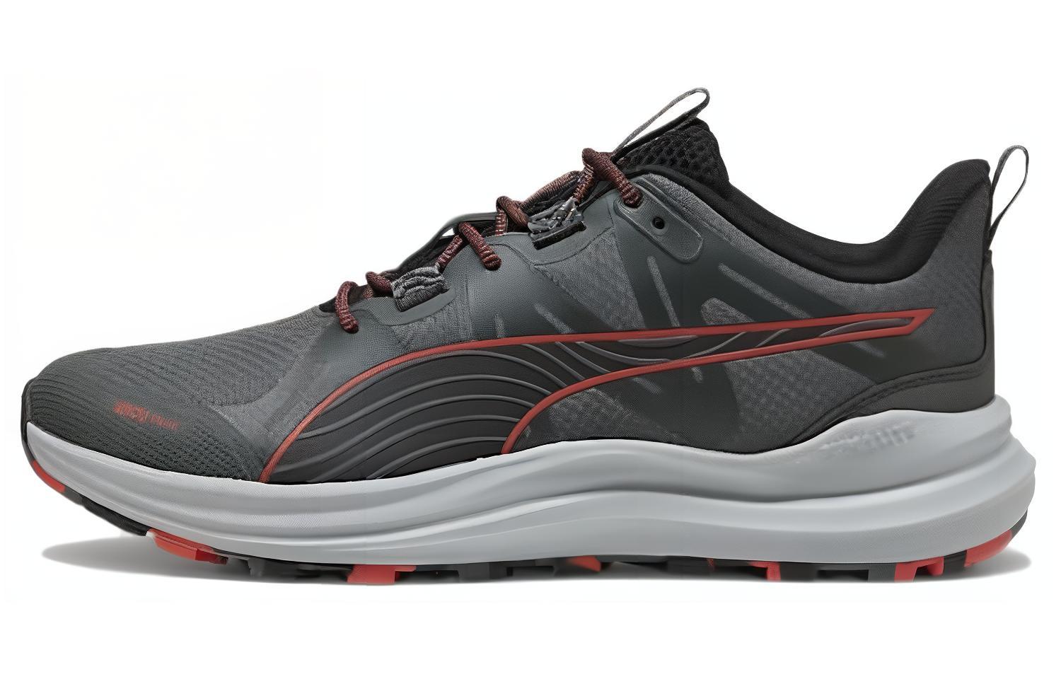 PUMA Reflect Lite Trail Cushioning Abrasion Resistant Breathable Low top Running Shoes Men's Gray