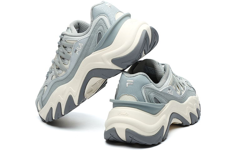 Женские кроссовки Fila Fishbone Sofla Dx (серо-белые) — 古白色/高调灰 — фото 4
