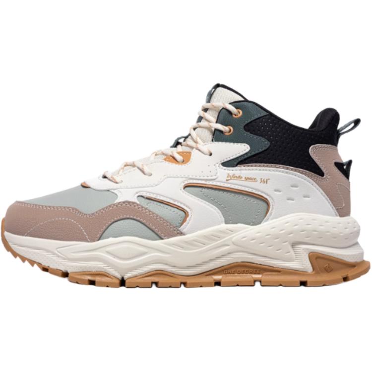 361° Trace Snow, Fleece Lined, Comfortable Abrasion Resistant Thermal Mid top Outdoor Shoes Men’s Beige Black