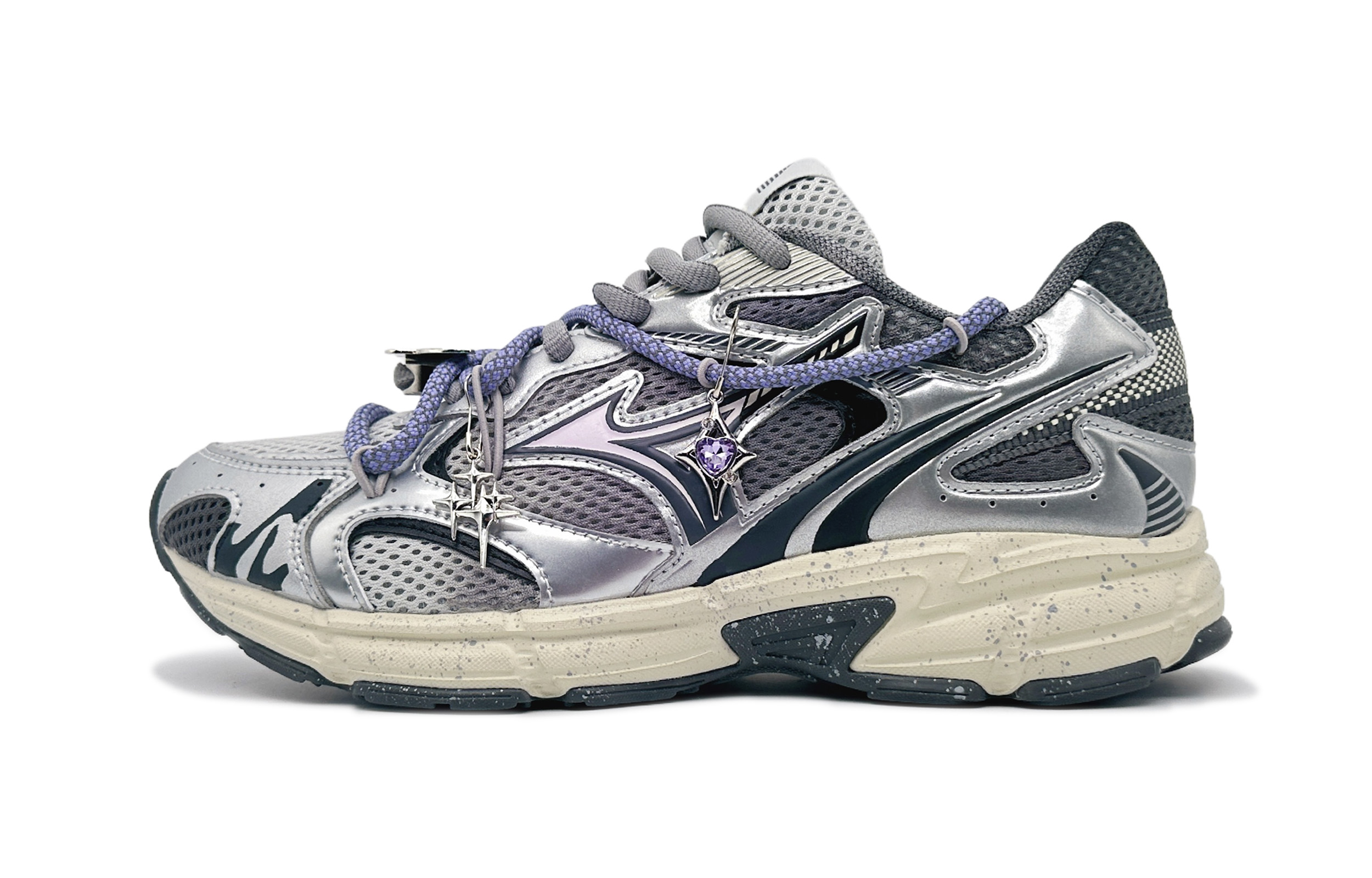 Mizuno Speed 2K Abrasion Resistant Low top Running Shoes Unisex Purple Gray