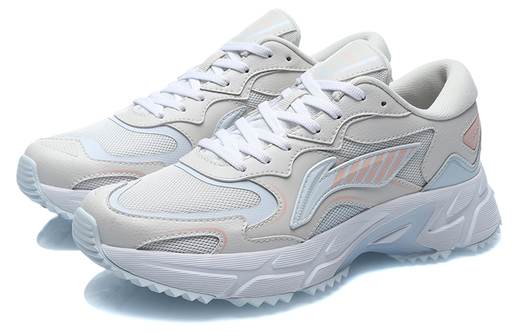 Li Ning YunQue Cushioning Slip Resistant Abrasion Resistant Low top Running Shoes Women’s White Blue