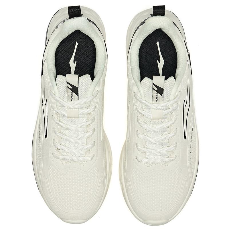 Erke Comfortable And Breathable Cushioning, Wear Resistant Low top Casual Running Shoes Men’s White Black