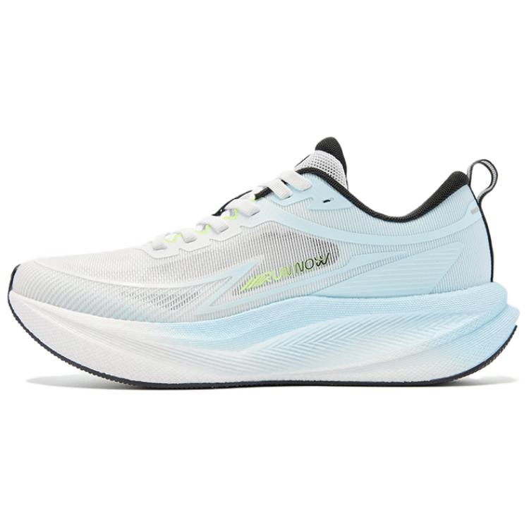 QIAODAN Fabric Slip Resistant Abrasion Resistant Low top Casual Running Shoes Men’s White Blue